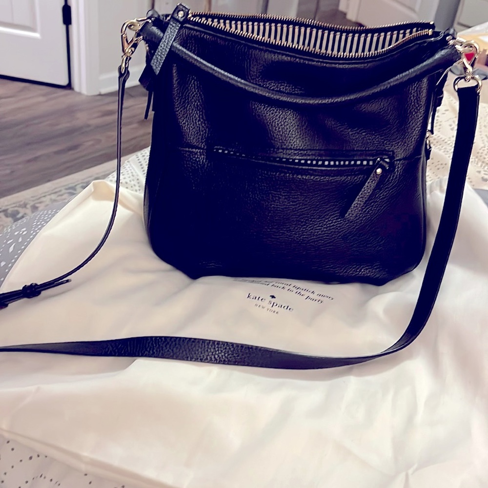 Kate Spade New York Top Zip Crossbody Black Front Zipper Pocket Authentic Gift